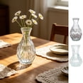 thumbnail image 1 of Naittoop Glass Bud Vases Set of 2 Small Flower Vases Bulk for Wedding Centerpiece Clear Vintage Embossed Ribbed Mini Vases for Table Decorations Party Receptions or Home Decor, 1 of 7
