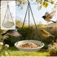 thumbnail image 1 of Naittoop Hanging Bird Feeder Tray with Round Shaped Tray,Decorative Hanging Bird Feeder for Feeding and Bath Outdoor Decoration for Backyard Balcony Patio Garden Beige, 1 of 7