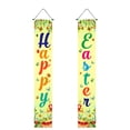 thumbnail image 1 of Naittoop Happy Easter Bunny Rabbit Porch Banner Sign, Eggs Butterfly Front Door Decorative Hanging Welcome Banner Flag, Spring Seasonal Decoration Home Outdoor Decor11.8*70.8 in A, 1 of 7