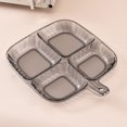 thumbnail image 1 of Naittoop Home Summer Clearance 50% off Clear! Divided Plates For Kids Adults Compartment Plates Lightweight Reusable Dinnerware Portion Plastic Plates, 1 of 6