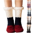 thumbnail image 1 of Naittoop Knitted Ultra-thick Slipper Home Socks Indoor Non-Slip Fluffy Warm Winter Socks Cozy Christmas Calf Sock, 1 of 5