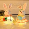 thumbnail image 1 of Naittoop Lighted Easter Bunny Decor, 9.45" Handmade Huggable Rabbits Couple with Lights, Light Up Easter Basket Rabbits Easter Gift, Party Favor Figurine for Spring Tabletop Room, 1 of 6