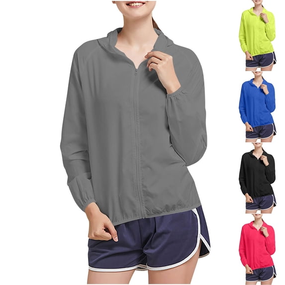 Naittoop Lightweight Rain Jacket Women Travel Waterproof Raincoats Trendy Zip Up Hooded Rain Coat Windbreaker