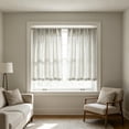 thumbnail image 1 of Naittoop Linen Short Curtains Semi Sheer Light Filtering Solid Color 30x36 Inch Beige 2 Panels Kitchen Window Privacy, 1 of 7