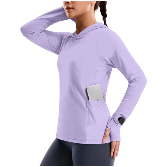 Naittoop Long Sleeve Sun Shirt for Women - Lightweight UPF 50+ UV Sun Protection Hoodie Quick Dry SPF Tops for Summer Running