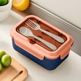 thumbnail image 1 of Naittoop Lunch Box Container with Spoon and Fork,3-Compartment Lunch Containers,Built-in Utensil Set,Durable Perfect Size for On-the-Go Meal,Food,Fruit Red, 1 of 6
