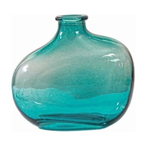Naittoop Mini Glass Flower Vase,Cute Green Small Vases Handmade,for Floral Arrangements,Tiny Centerpiece for Home Office Wedding Party Events Table Decor (Not Include Flower) 4 in