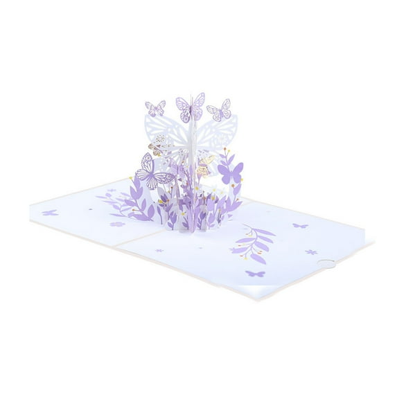 Naittoop Mother's Day 3D Butterflies Card,Beautiful Butterfly,Flowers,for Women, Wife, Mom, Sister, Daughter, Grandma 5.9x7.87 in, (Purple Butterfly)