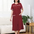 thumbnail image 1 of Naittoop Nightgowns for Women House Dress with Pockets Button Down Sleepshirt Short Sleeve Nightshirt Housecoat, 1 of 5