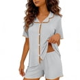 thumbnail image 1 of Naittoop Pajama for Women Set Short Sleeve Button Down Pajamas Sets Soft Lounge Sets for Women Sleepwear PJS, 1 of 5
