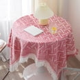thumbnail image 1 of Naittoop Pink Boho Small Square Tablecloth 35.4"x35.4" Farmhouse Coffee Table Topper Spring Nightstand Cover for Picnic Camping Dining Table, 1 of 6