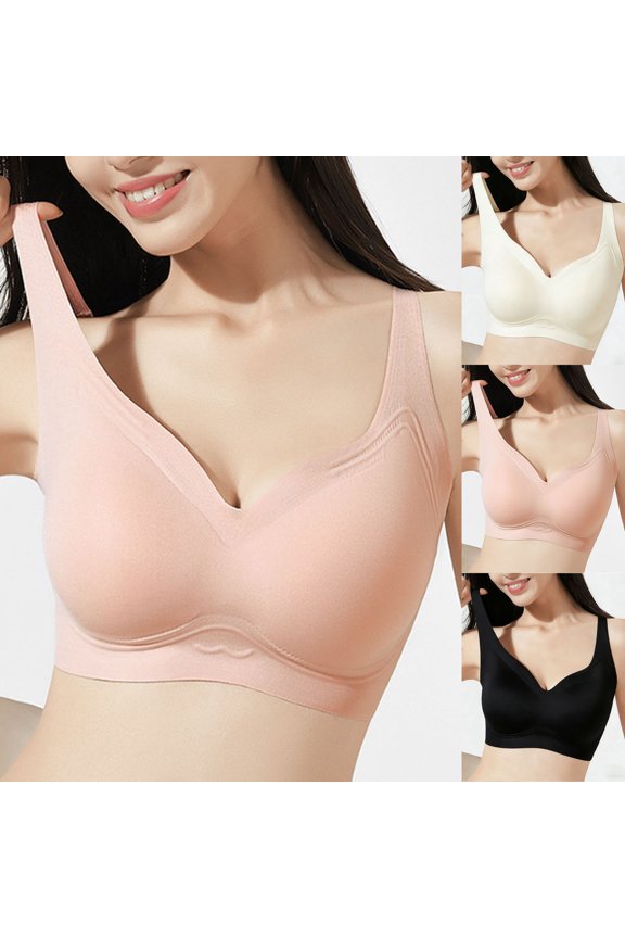 Seamless Push Up Bra for Women Soft Breathable Mesh Comfortable Support Fixed Cup Latex Bra Small Breasts