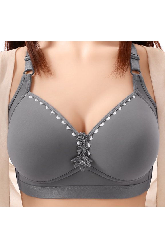Seamless Sexy Push Up Bras for Older Women Wireless Posture Correcting Bra with Support Bra for Seniors