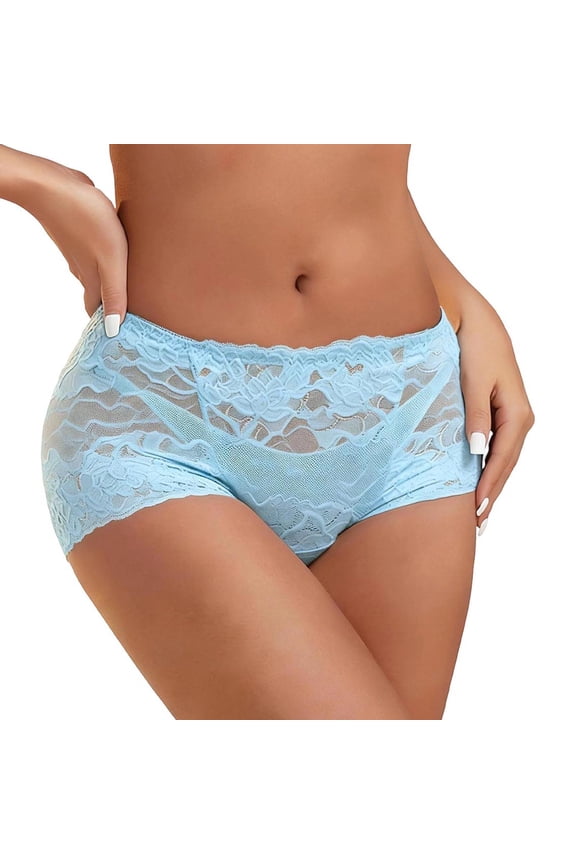Sexy Panties for Women Lace Underwear High Waist Panty Cotton Hipster Panties Floral Embroidery Soft Panty