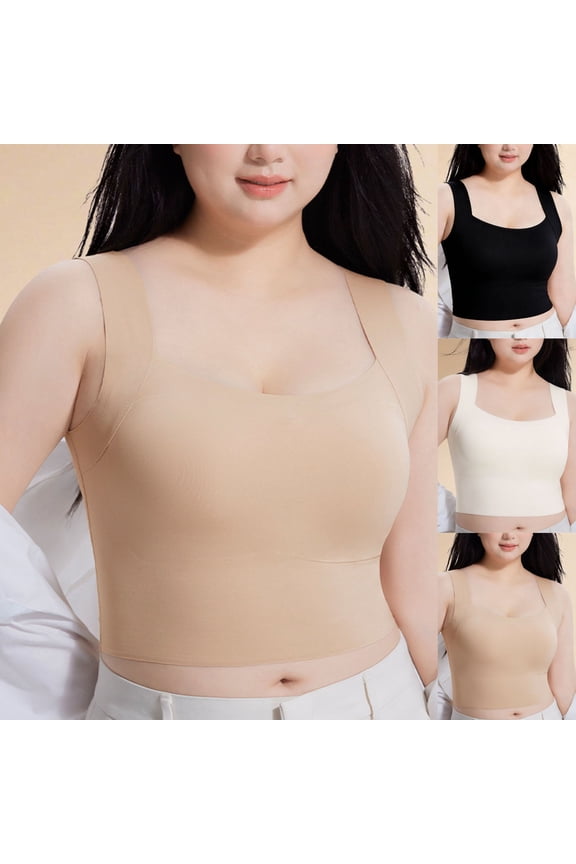 Simple & Comfortable Seamless Solid Color Bra – Square Neck, Everyday Comfort, Minimalist & Versatile