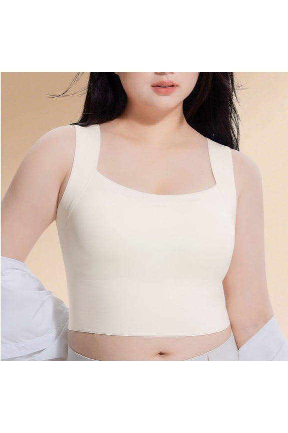 Simple & Comfortable Seamless Solid Color Bra – Square Neck, Everyday Comfort, Minimalist & Versatile