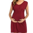 thumbnail image 1 of Naittoop Sleeveless Empire Waist Maternity Mini Dress for Women Photo Shoot Wedding Shower Summer Pregnant Dresses, 1 of 5