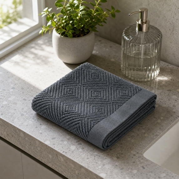 Naittoop Soft Absorbent Towel Quick Dry Hand Towel Bathroom Kitchen Gym Natural Fiber 13.3x29.1 Inch Fast Drying Dark Gray