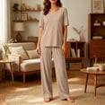 thumbnail image 1 of Naittoop Soft Pajama Set for Women Short Sleeve from Sleepwear Lightweight Loose Pajamas Pjs Sets, 1 of 5