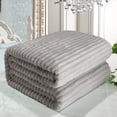 thumbnail image 1 of Naittoop Soft Thick Double Layer Raschel Blanket Winter Warm Cozy Plush Striped Bedding Sofa Throw Durable Polyester Multiple Colors Lightweight Machine Washable for Home Bed Living Room, 1 of 7