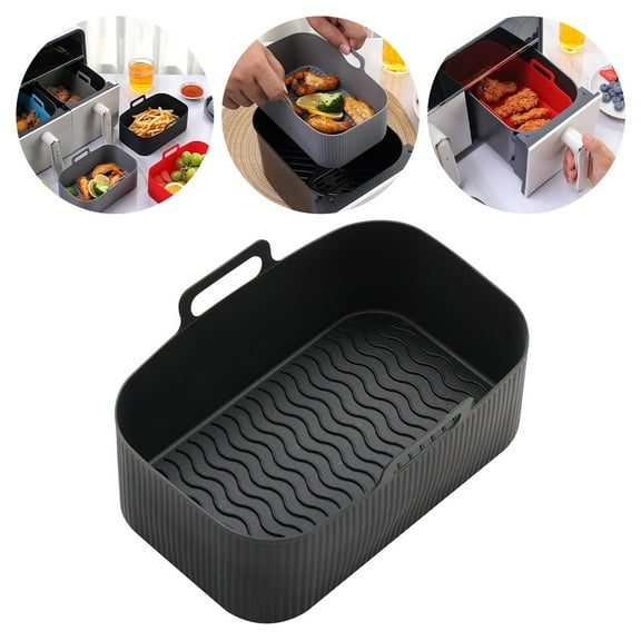 ufeghfjh Square Silicone Air Fryer Liners - 9 Inch Reusable Air Fryer Pot - Air Fryer Accessories, Fryer Pot Round Liners Reusable Fryer Basket Liners Accessories - Replacement Of Parchment Liners