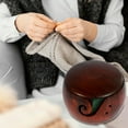 thumbnail image 1 of Usmixi Summer Clearance 50% off Clear! Wooden Yarn Bowl HolderPortable Knitting Yarn Bowl Crochet Yarn Bowls For Knitters Crocheters, 1 of 5