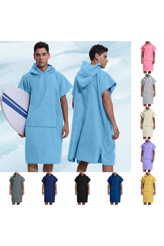 Surf Poncho Hooded Towel Quick Dry Beach Changing Robe with Pockets, Unisex Swim Cover-Up, Peacock Bath Towel for Surfers & Swimmer Gifts