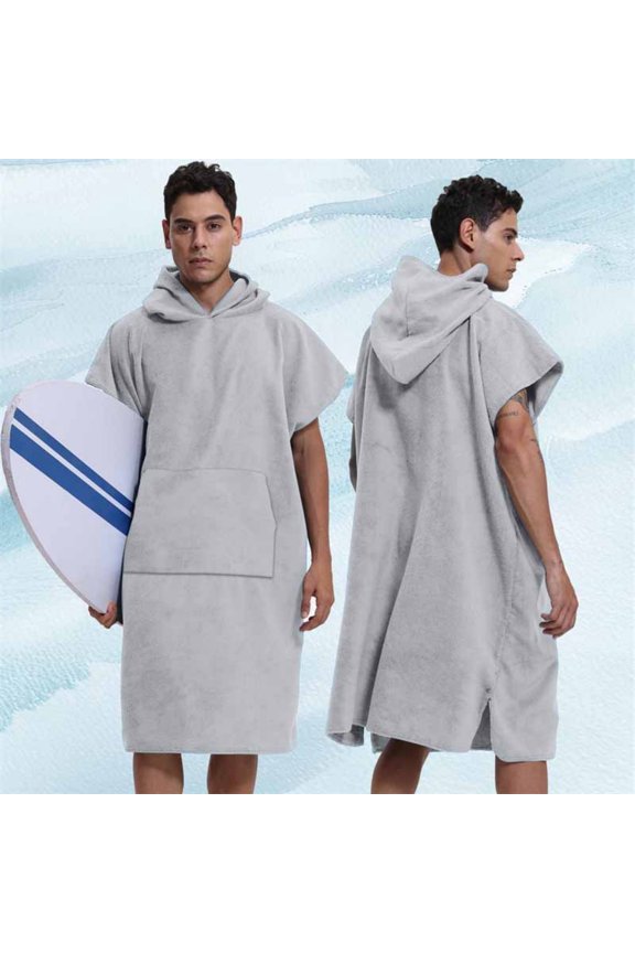 Surf Poncho Hooded Towel Quick Dry Beach Changing Robe with Pockets, Unisex Swim Cover-Up, Peacock Bath Towel for Surfers & Swimmer Gifts