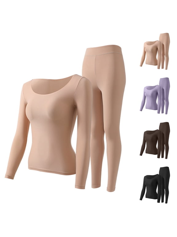 Thermal Underwear for Women Winter Warm Long Johns Womens Fleece Lined Base Layer Set with Cold Weather Bottom Top
