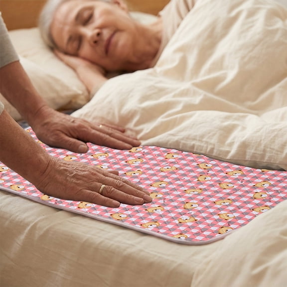 Naittoop Washable Underpads Waterproof Reusable Heavy Absorbency Incontinence Bed Pads 35.4*27.5in Slip Resistant Protector for Bedwetting Pink