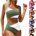 thumbnail image 1 of Naittoop Women 2 Piece High Waisted Bikini Sets Color Block Popular Swimsuit 2026 Summer Beach Best Bathing Suits, 1 of 4