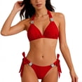 thumbnail image 1 of Naittoop Women Bikini Sets String Halter Two Piece Sexy Swimsuit Solid Color Bathing Suit, 1 of 4