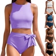 thumbnail image 1 of Naittoop Women High Waisted Bikini Set Racerback Swimsuit Two Piece Bathing Suit High Neck Swimwear, 1 of 5