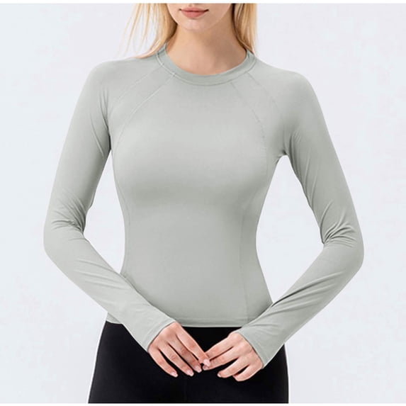 Naittoop Women Long Sleeve Yoga Top Workout Shirt Athletic Running Activewear Tee Lightweight Training Fitness Sportswear UPF 50+ Sun Protection