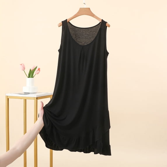 Naittoop Women Sleeveless Nightgown Soft Modal Cotton Tank Nightshirts Comfy Pajamas Dress Nighties
