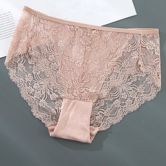 Naittoop Women Thong Breathable Briefs Lace Hollow Cotton Panties Lace Panties Lace Panty Skinny Briefs Thongs