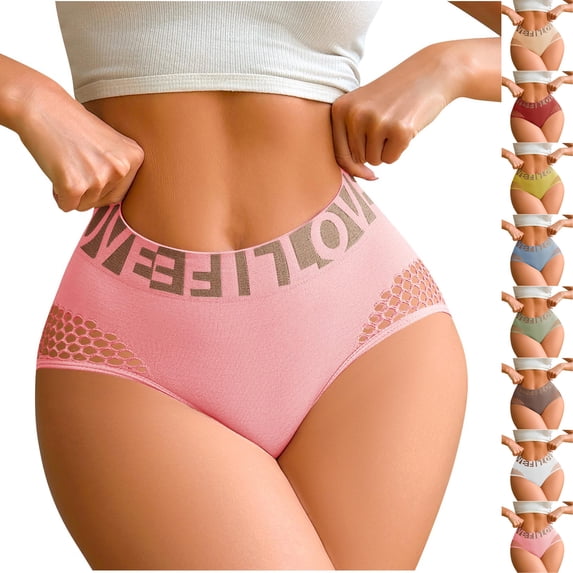 Naittoop Women Underwear, Full Coverage Seamless Panties Breathable Mesh Cutout Soft Stretch Ladies Brief