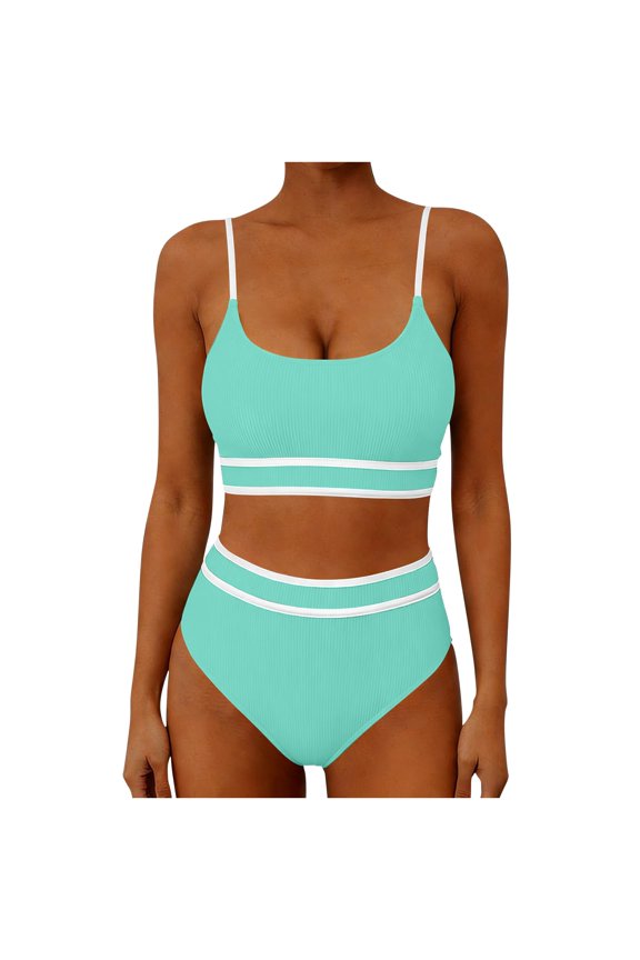 Women's Bikini Sets Square Collar Bra Panty Matching Bathing Suits Two Piece Summer Fashion Swimsuits