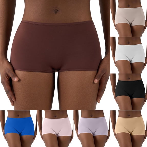 Naittoop Women's Boyshort Underwear Mid Rise Soft Comfy Panties Full Coverage Boxer Brief Panty for Daily