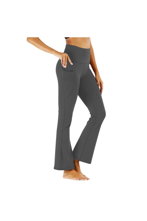 Women's Flare Yoga Pants with Pockets High Waisted Bootcut Butt Lifting Workout Running Pants