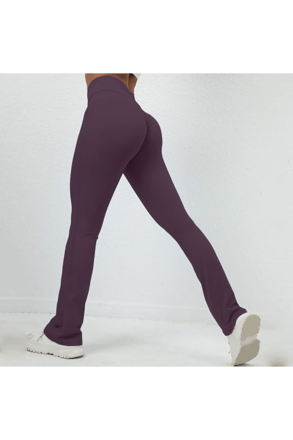 Women's Mini Flare Workout Butt Lifting Hidden Scrunch Seamless Yoga Legging Pants