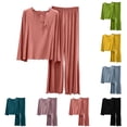 thumbnail image 1 of Naittoop Women's Modal 2 Piece Outfits, Loose Crewneck Long Sleeve Top and Pjs Pants Matching Lounge Sleepwear Sets, 1 of 5