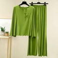 thumbnail image 1 of Naittoop Women's Modal 2 Piece Outfits, Loose Crewneck Long Sleeve Top and Pjs Pants Matching Lounge Sleepwear Sets, 1 of 5