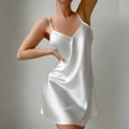 thumbnail image 1 of Naittoop Women's Satin Nightgown Silky Slip Dress Sleepwear Sexy V Neck Negligee Lingerie Home Wear Nightgown Nightwear, 1 of 4