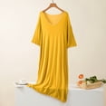 thumbnail image 1 of Naittoop Women's Soft Nightgown Frilly Sleep Dress Summer Short Sleeve Crewneck Comfy Midi Sleepwear, 1 of 3