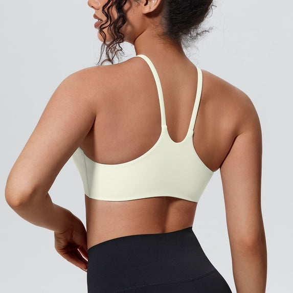Naittoop Women's Sports Bra Halter Workout Sports Bra Strappy Criss Cross Back Bra Removable Padded Yoga Crop Top