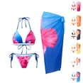 thumbnail image 1 of Naittoop Womens 3 Piece Swimsuit Floral Halter Triangle String Bikini Tie Side Bottom with Boho Cover Up Skirt, 1 of 4