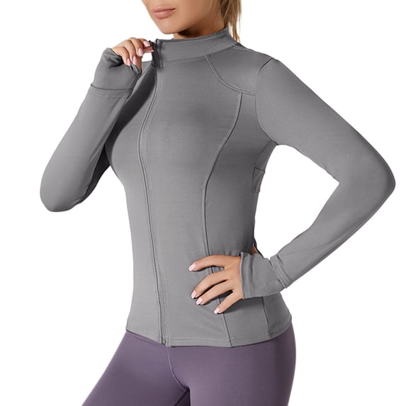 Naittoop Womens Athletic Jacket Zip Up Workout Sun Protection Jackets Long Sleeve Yoga Tops Slim Fit Mesh Running Gym Shirts