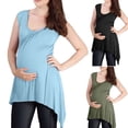 thumbnail image 1 of Naittoop Womens Comfortable Maternity U Neck Sleeveless Flared Swing Tunic Tank Top, 1 of 5
