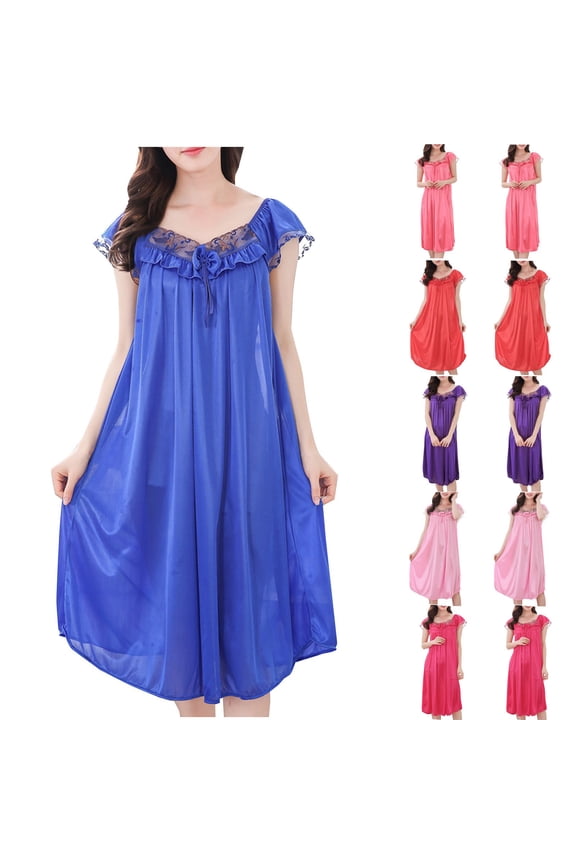 Womens Long Off Shoulder Cotton Nightgowns Lace Victorian Pleated Sleepwear Long Travel Beach Dress Pajamas Nightdress